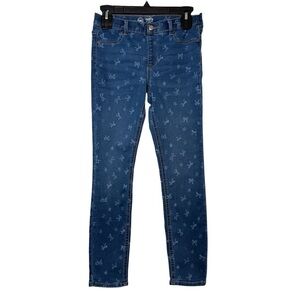 Wonder Nation Blue Skinny Jeans with Bow Pattern